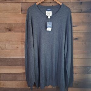 ST JOHN'S BAY Mens Big & Tall Pullover Sweater 4XLT Charcoal Heather